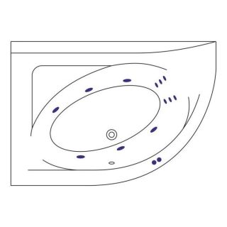 Гидромассажная ванна WHITECROSS Aquarella 0108.170110.100.LINE.WH левая 170x110 см Line белый